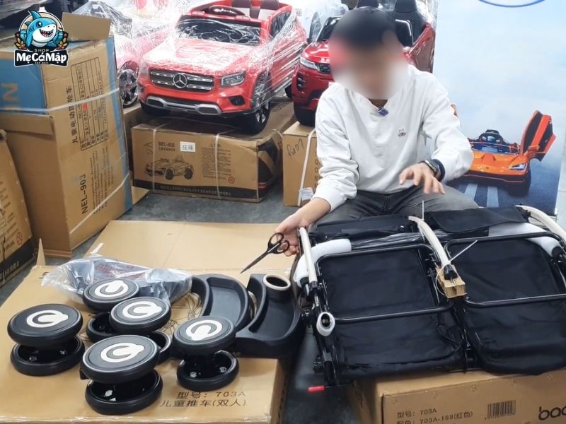 cách lắp xe đẩy đôi Baobaohao