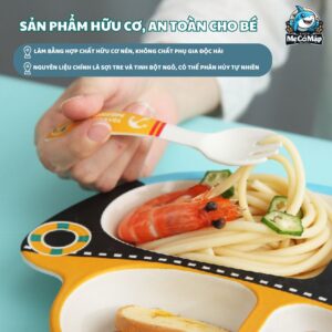 Set ăn dặm sợi tre B007 - Máy bay