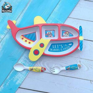 Set ăn dặm sợi tre B007 - Máy bay