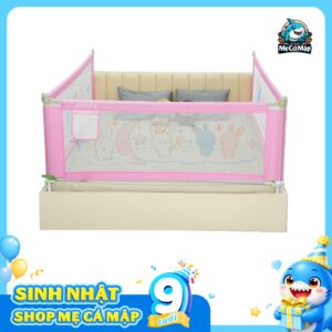 Combo 2 thanh chắn giường Pakey NV2 1m8 2m nâng cấp màu hồng