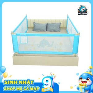 Combo 2 thanh chắn giường Pakey NV2 1m6x1m8 màu xanh