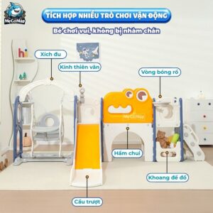 Cầu trượt xích đu liên hoàn Pakey Khủng long LH01