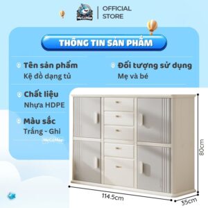 Tủ nhựa 5 ngăn 4 cánh Pakey E011