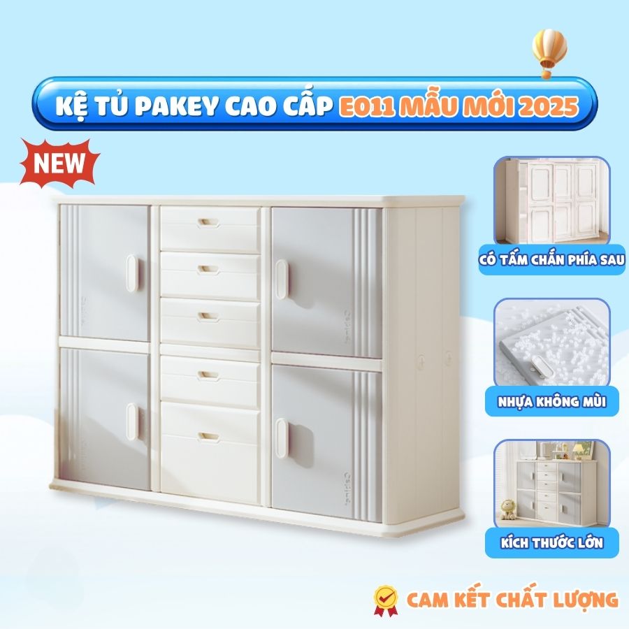 Tủ nhựa 5 ngăn 4 cánh Pakey E011
