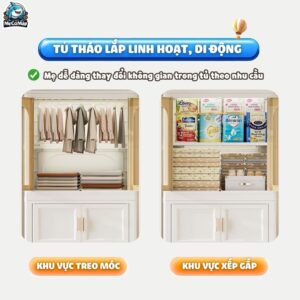 Tủ nhựa cho bé có ngăn treo HC18