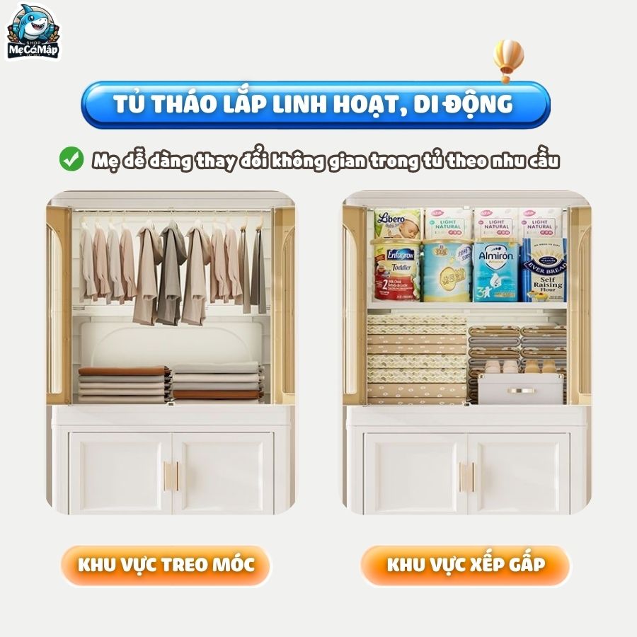 Tủ nhựa cho bé có ngăn treo HC18