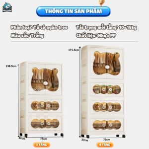 Tủ nhựa cho bé có ngăn treo HC19