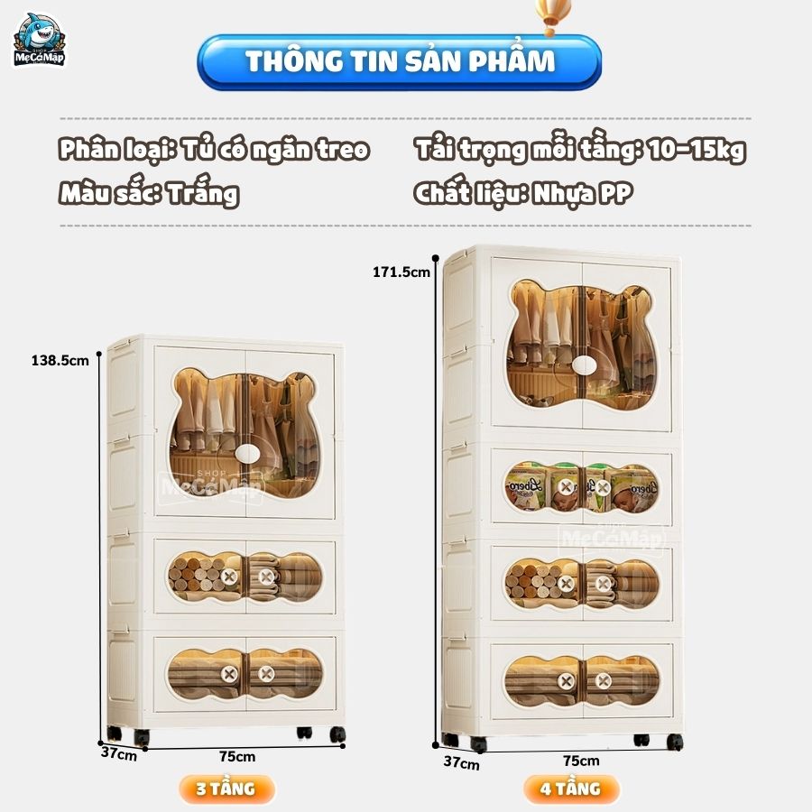 Tủ nhựa cho bé có ngăn treo HC19