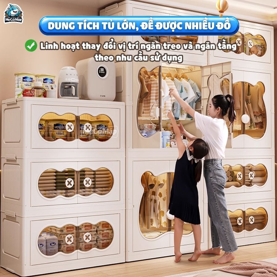 Tủ nhựa cho bé có ngăn treo HC19