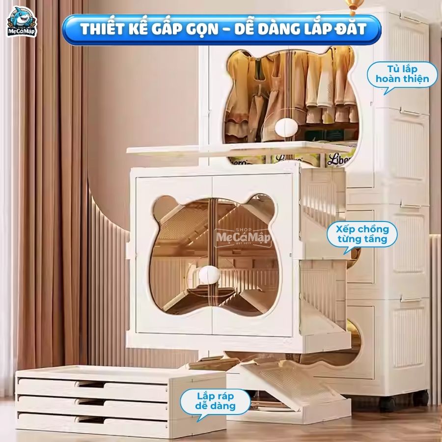 Tủ nhựa cho bé có ngăn treo HC19