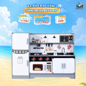 Bộ đồ chơi nấu ăn cho bé gái DCB03 Ghi Trắng