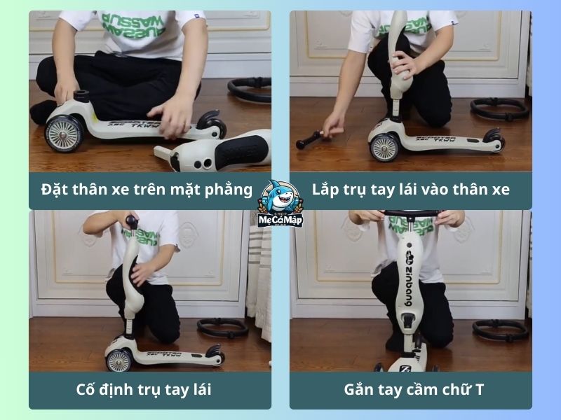 Hướng dẫn cách lắp xe scooter trẻ em đơn giản an toàn