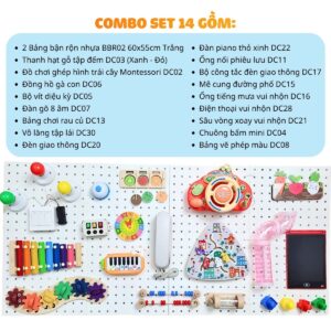 Bảng bận rộn cho bé BBR02 kèm đồ chơi Montessori