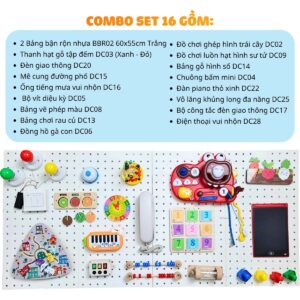Bảng bận rộn cho bé BBR02 kèm đồ chơi Montessori