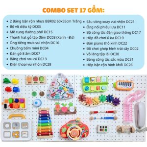 Bảng bận rộn cho bé BBR02 kèm đồ chơi Montessori