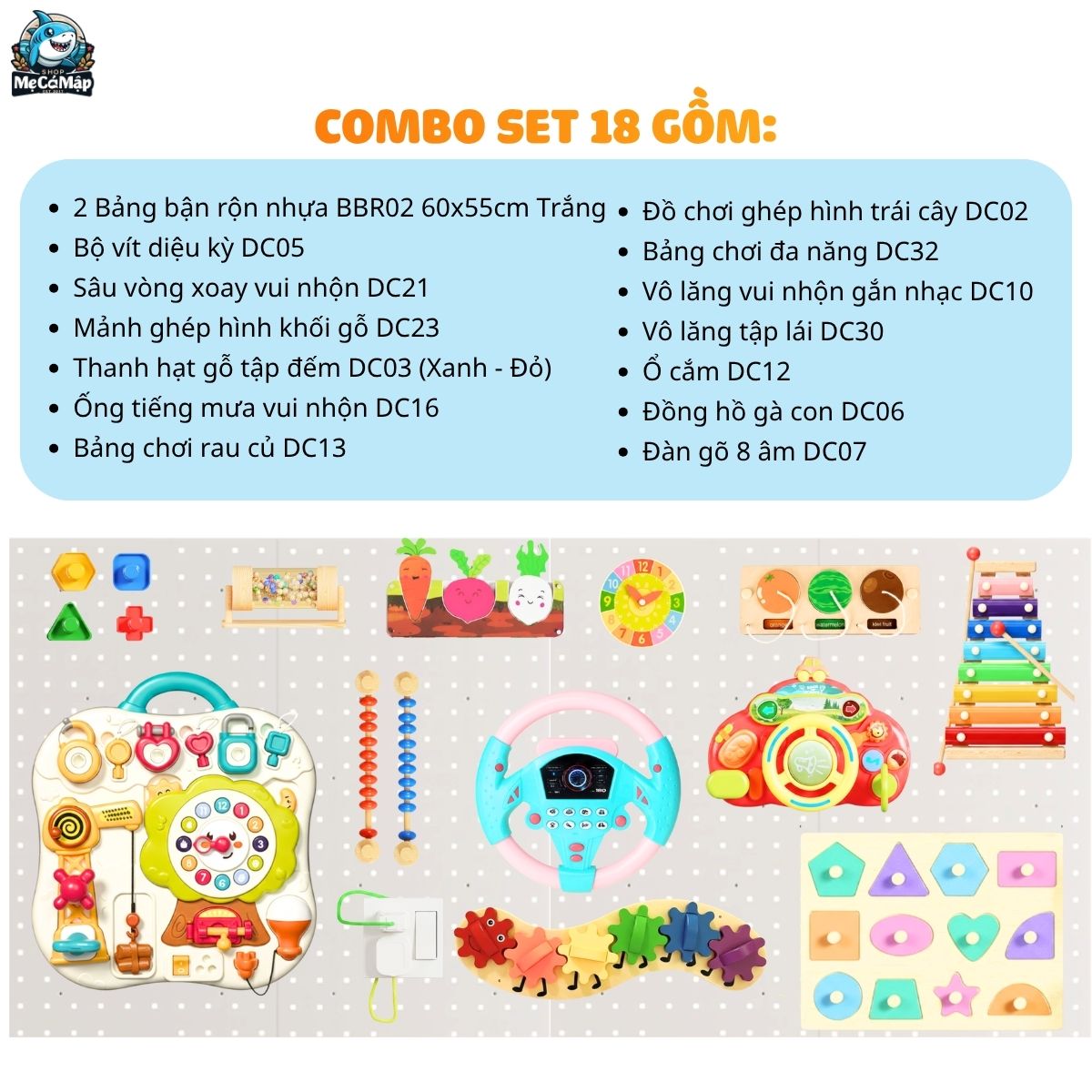 combo-bang-ban-ron-BBr02 (5) Bảng bận rộn cho bé BBR02 kèm đồ chơi Montessori
