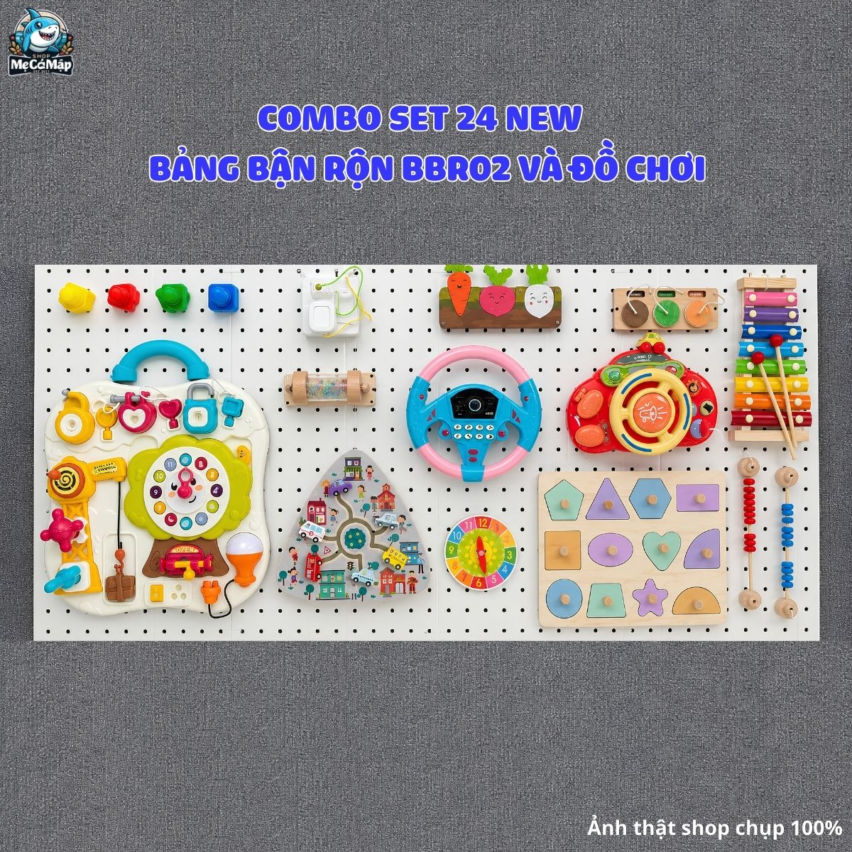 Bảng bận rộn cho bé BBR02 kèm đồ chơi Montessori