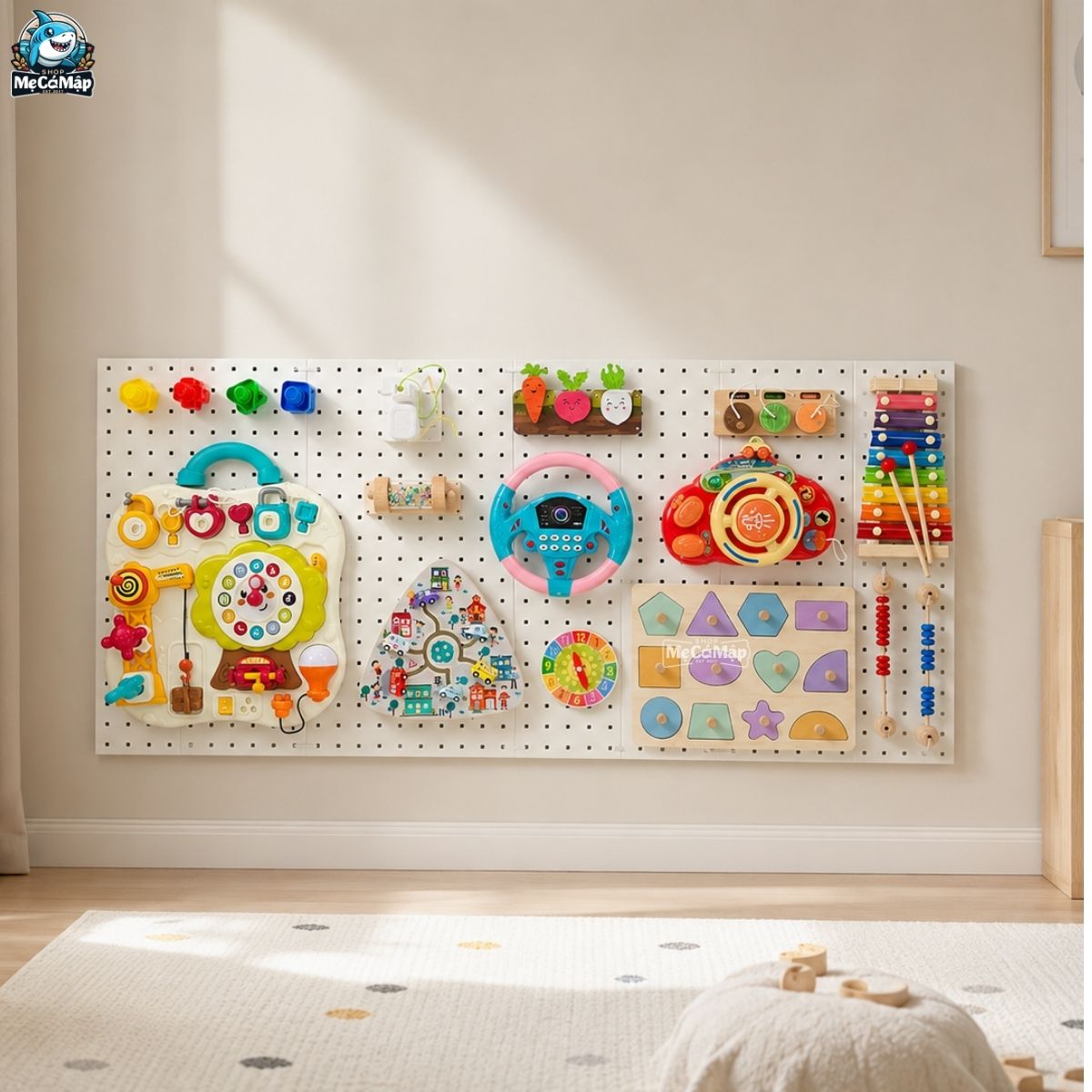 Bảng bận rộn cho bé BBR02 kèm đồ chơi Montessori