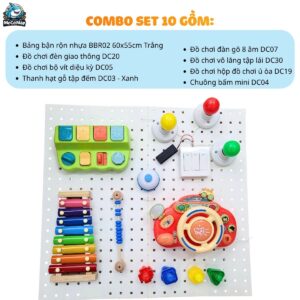 Bảng bận rộn cho bé BBR02 kèm đồ chơi Montessori