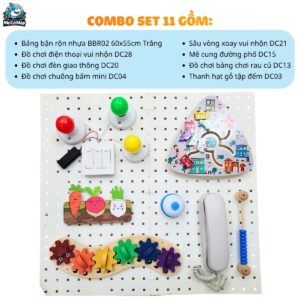 Bảng bận rộn cho bé BBR02 kèm đồ chơi Montessori