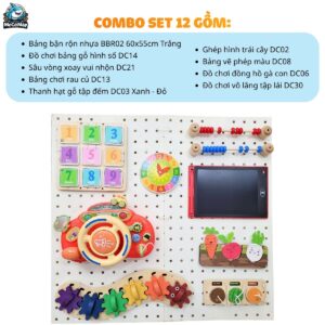 Bảng bận rộn cho bé BBR02 kèm đồ chơi Montessori