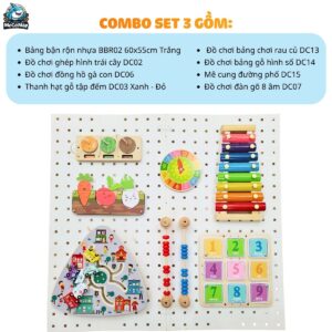 Bảng bận rộn cho bé BBR02 kèm đồ chơi Montessori