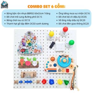 Bảng bận rộn cho bé BBR02 kèm đồ chơi Montessori
