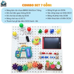Bảng bận rộn cho bé BBR02 kèm đồ chơi Montessori