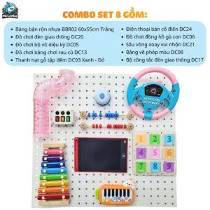 Bảng bận rộn cho bé BBR02 kèm đồ chơi Montessori