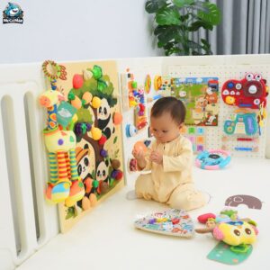 Combo bảng bận rộn và đồ chơi Montessori