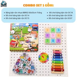 Combo bảng bận rộn và đồ chơi Montessori