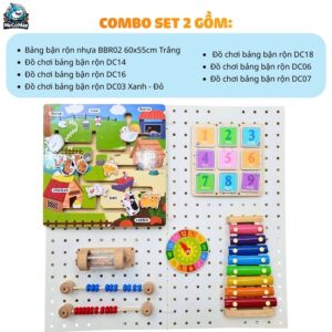 Combo bảng bận rộn và đồ chơi Montessori