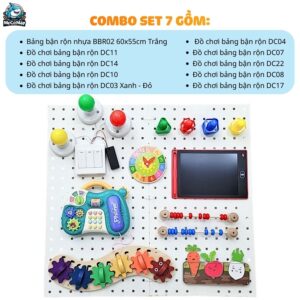 Combo bảng bận rộn và đồ chơi Montessori