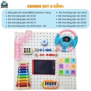 Combo bảng bận rộn và đồ chơi Montessori