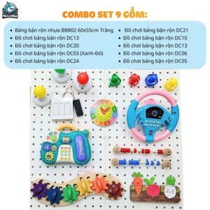 Combo bảng bận rộn và đồ chơi Montessori