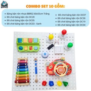 Combo bảng bận rộn và đồ chơi Montessori