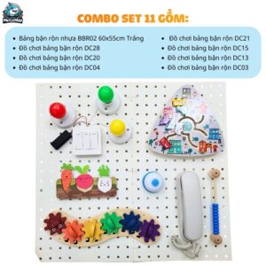 Combo bảng bận rộn và đồ chơi Montessori