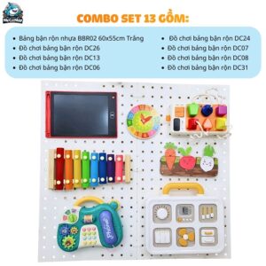Combo bảng bận rộn và đồ chơi Montessori