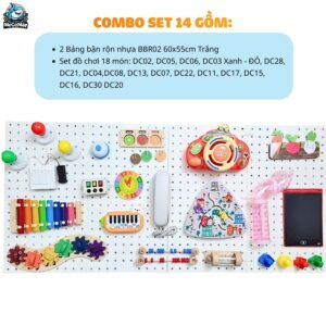 Combo bảng bận rộn và đồ chơi Montessori