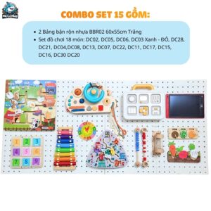 Combo bảng bận rộn và đồ chơi Montessori