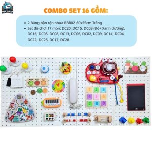 Combo bảng bận rộn và đồ chơi Montessori