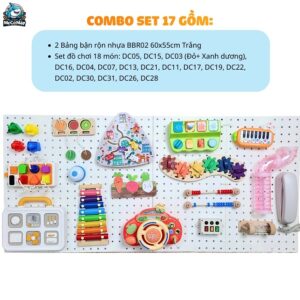 Combo bảng bận rộn và đồ chơi Montessori