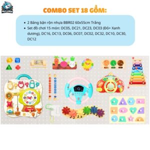 Combo bảng bận rộn và đồ chơi Montessori