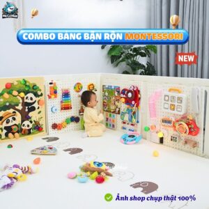 Combo bảng bận rộn và đồ chơi Montessori