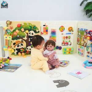 Combo bảng bận rộn và đồ chơi Montessori