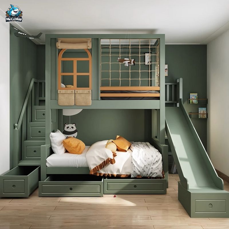 Lưu ý cách chọn và sử dụng giường tầng có cầu trượt cho bé
