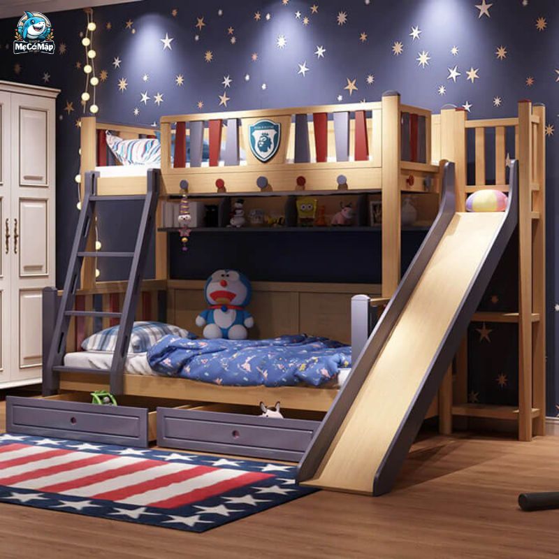 Lưu ý cách chọn và sử dụng giường tầng có cầu trượt cho bé