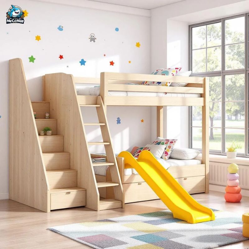 Lưu ý cách chọn và sử dụng giường tầng có cầu trượt cho bé