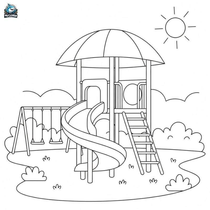 Tuyển tập 50+ mẫu tranh tô màu cầu trượt cho bé hot nhất 2026