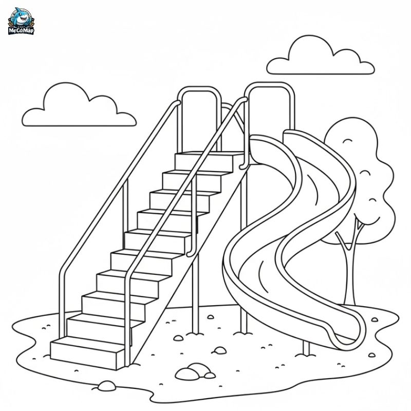 Tuyển tập 50+ mẫu tranh tô màu cầu trượt cho bé hot nhất 2026